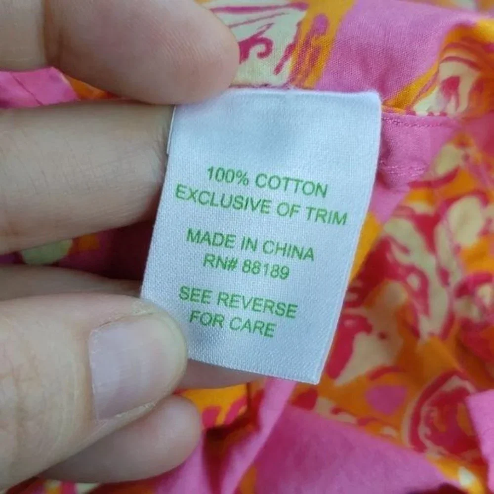 Lilly Pulitzer Pink Orange Print Button Down Top - Picture 5 of 8
